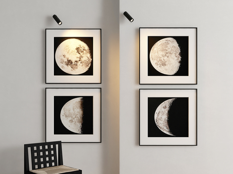 Decorative Painting Texture Painting Moon Hanging Painting