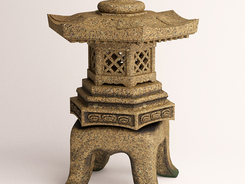 Japanese-style landscape stone lamp stone tower outdoor lamp