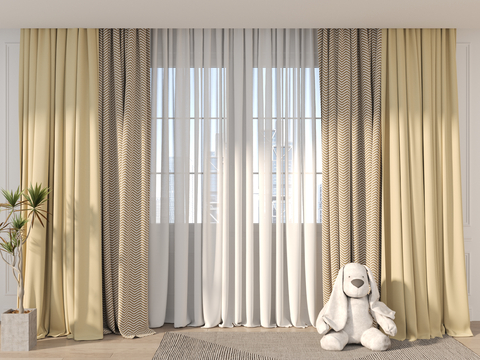 Plain curtain screen