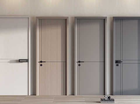 Modern single door flat door solid wood door