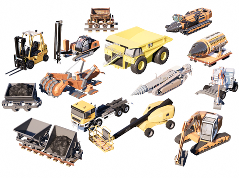 excavator road roller forklift crane