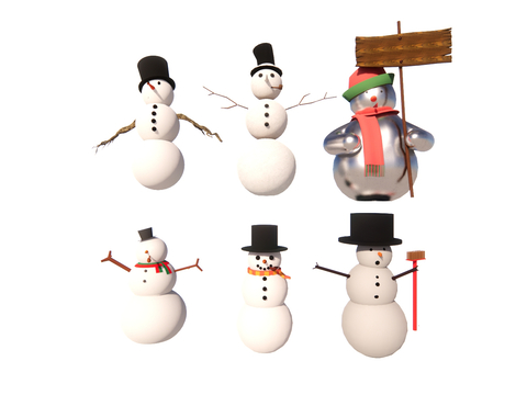 Snowman Sculpture Cartoon Ornaments