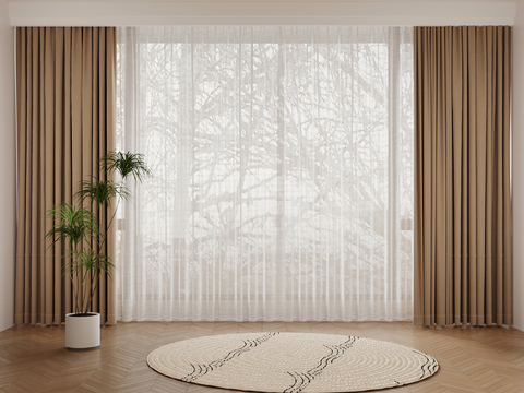 Modern Curtain Cloth Curtain Gauze Curtain