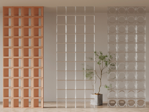 Glass brick partition