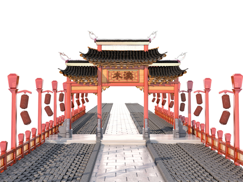 Neo-Chinese Style archway archway gatehouse