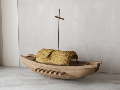 New Chinese Wooden Boat Ornaments