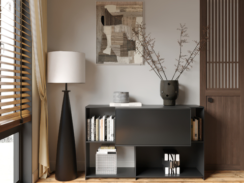 Modern Low Bookcase Floor Cabinet