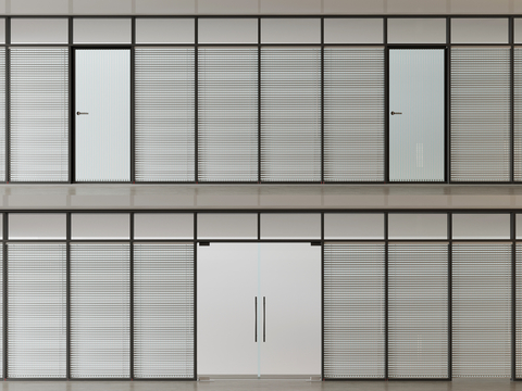 Office glass screen louver glass partition