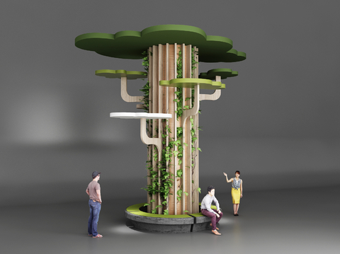 Tree pillar modeling pillar decorative pillar