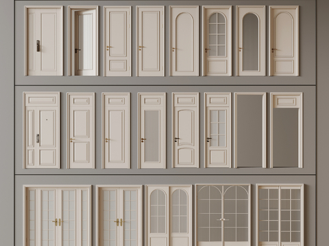 Cream Style single door sliding door double door