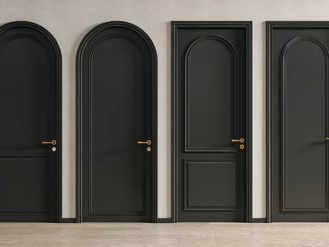 French Single Door Arch Flat Door