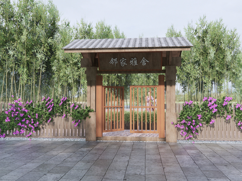 New Chinese Courtyard Door Farmhouse Door