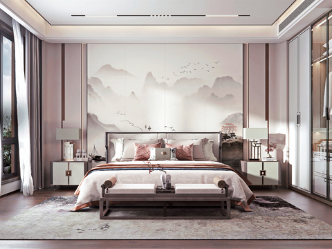 New Chinese-style master bedroom