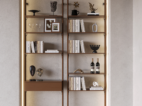 Antique Bookshelf Storage Rack