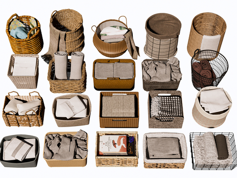 Modern Rattan Laundry Basket Storage Basket