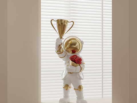 Sculpture trophy astronaut