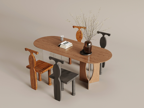 Middle style dining table and chair