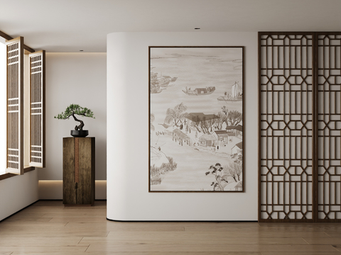 New Chinese Architectural Painting Decorative Painting Art Painting Hanging Painting