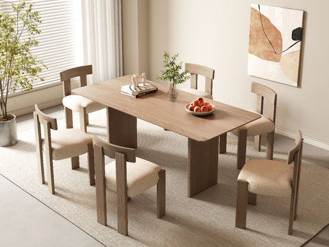 Log Style Dining Table and Chair Bar Dining Table