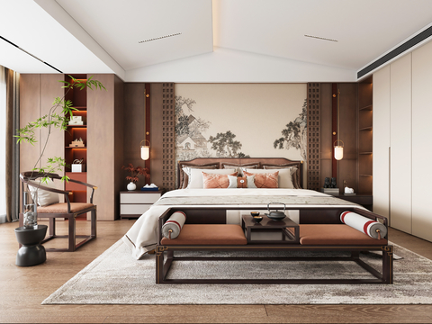 New Chinese-style master bedroom