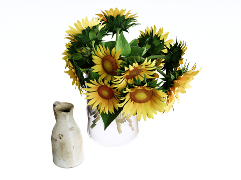 Vase Flowers Sunflower