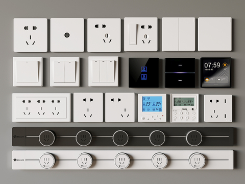 Switch socket smart panel rail socket