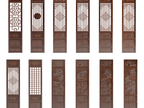 Neo-Chinese Style solid wood screen partition