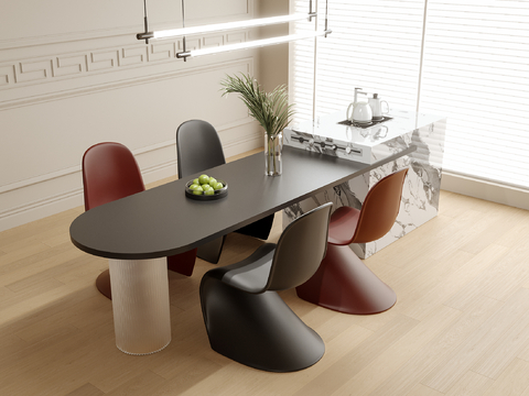 Modern Island Dining Table and Chair