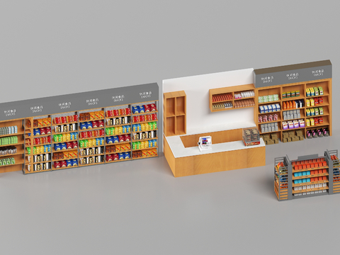 Supermarket Shelf Snack Shelf Cashier