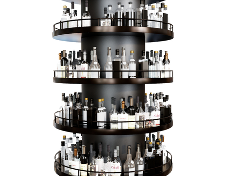 Wine sets, wine bottles, wine glasses, wine racks