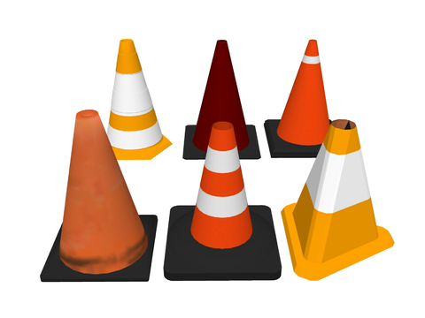 Rubber barricade cone reflective warning post