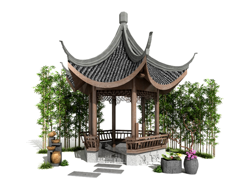 Chinese style pavilion pavilion landscape pavilion four corner pavilion