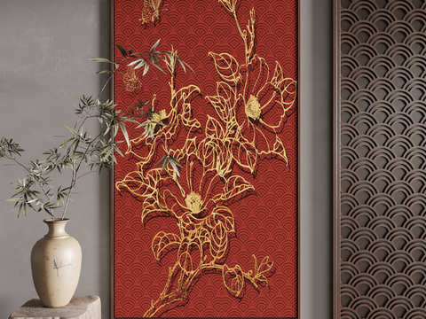 New Chinese Decorative Painting Three-dimensional Painting Hanging Painting