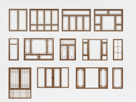 Neo-Chinese Style windows floor-to-ceiling windows