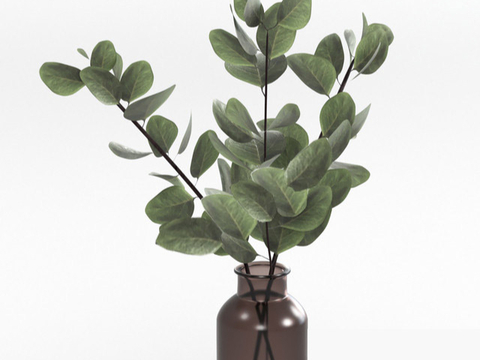 Modern vase floral green plant