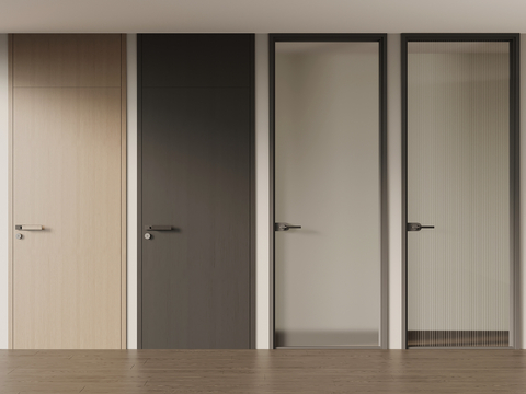 Italian Minimalist Interior Door Single Door Glass Door