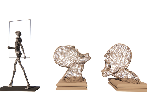 Portraits sculpture abstract ornaments