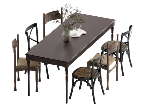 Middle style dining table and chair