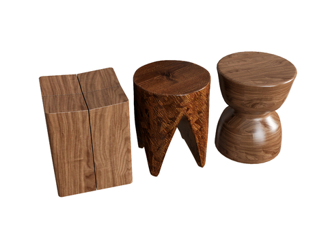 Log Style Stool Sand Stool