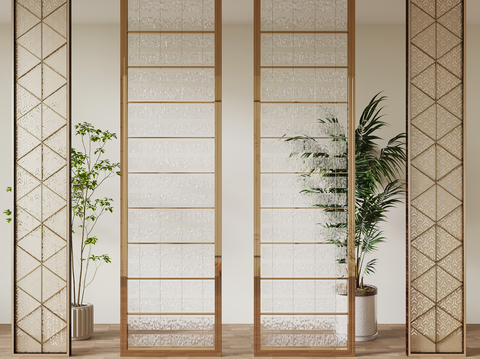 Modern glass screen partition