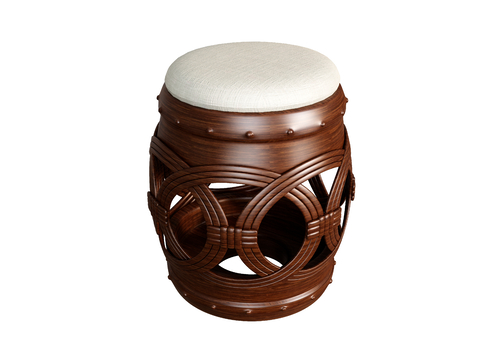 Neo-Chinese Style Low Stool Round Stool Dressing Stool