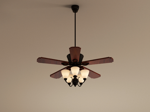 French retro chandelier fan lamp