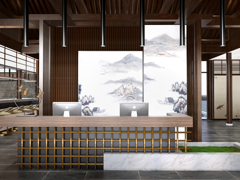 New Chinese-style reception desk