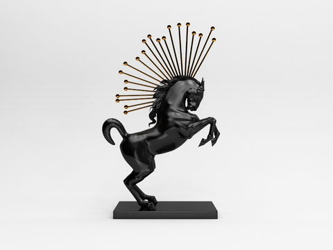 Italian Metal Horse-Shaped Animal Sculpture Ornaments