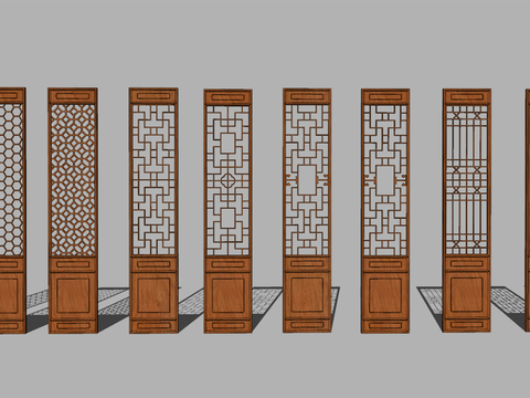 Chinese-style lattice doors and windows