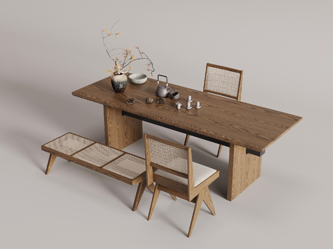 Middle style dining table and chair