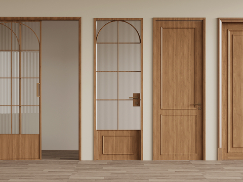 Mid-century Style wooden door interior door single door