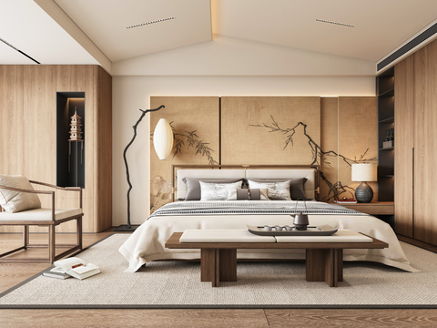 Neo-Chinese Style Bedroom Song Dynasty Aesthetic Master Bedroom