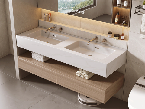 Modern double basin wash basin