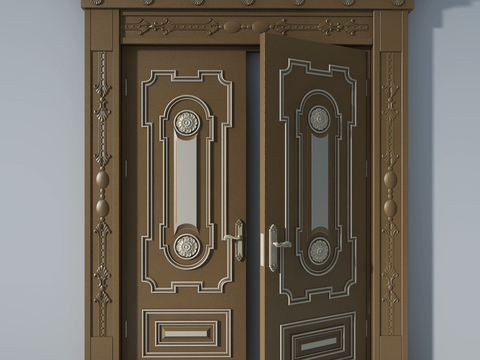 French carved entrance door double door door